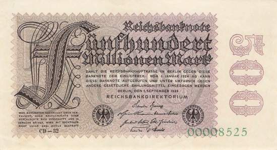500 Millionen Mark 1923 ro.109g